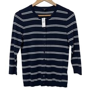 NWT Talbots Petite Womens Striped Cardigan Sweater Size PS Spring Casual Office